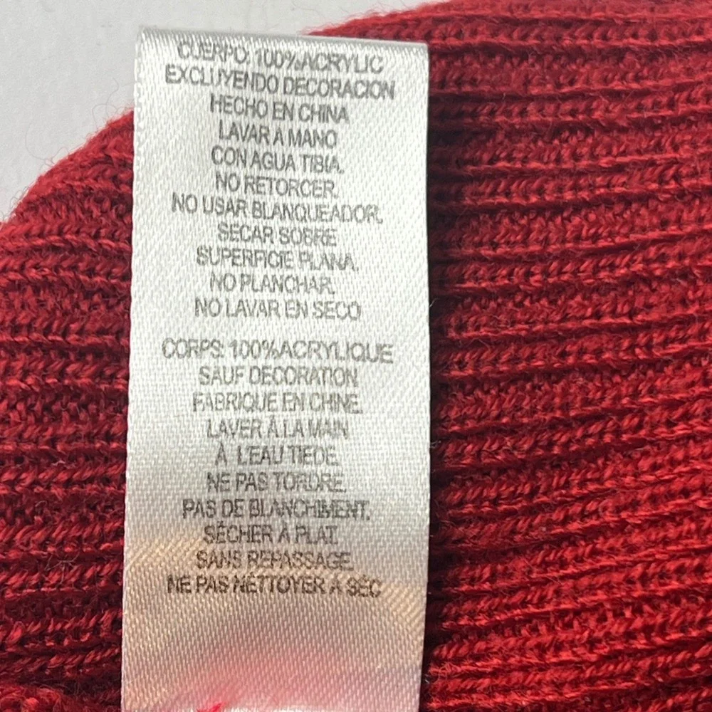 Converse Chuck Taylor All Star Toddler Kids Red Earflap Beanie Knit Winter‎ Hat